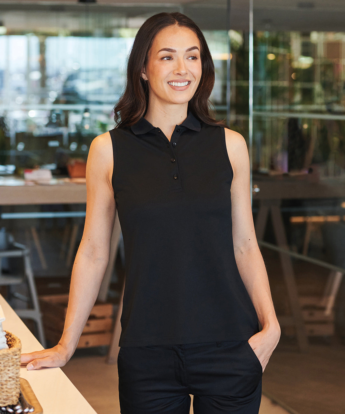 Women’s sleeveless Coolplus® polo shirt