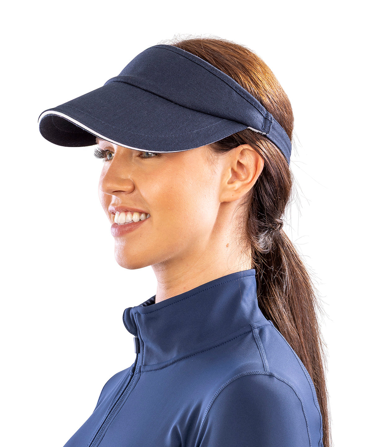 Herringbone sun visor with sandwich peak
