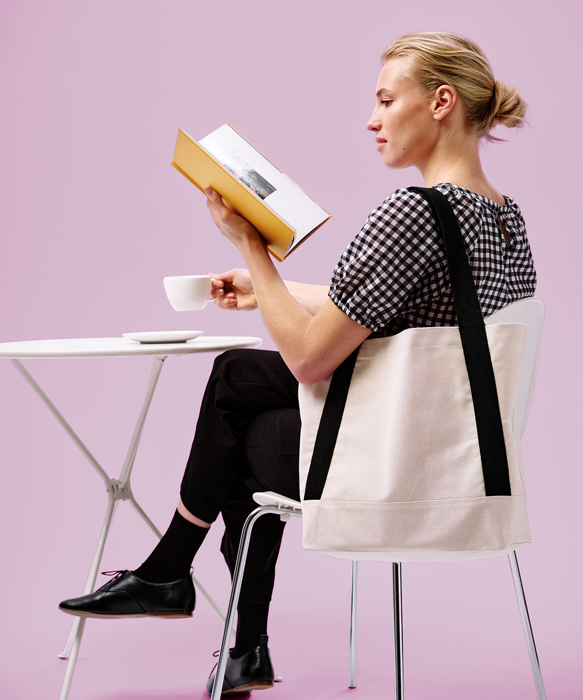 Dakota recycled contrast strap tote