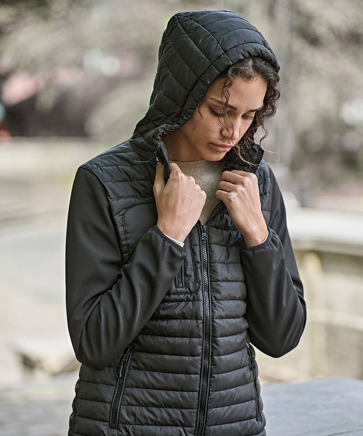 Women’s hooded crossover jacket (9629)