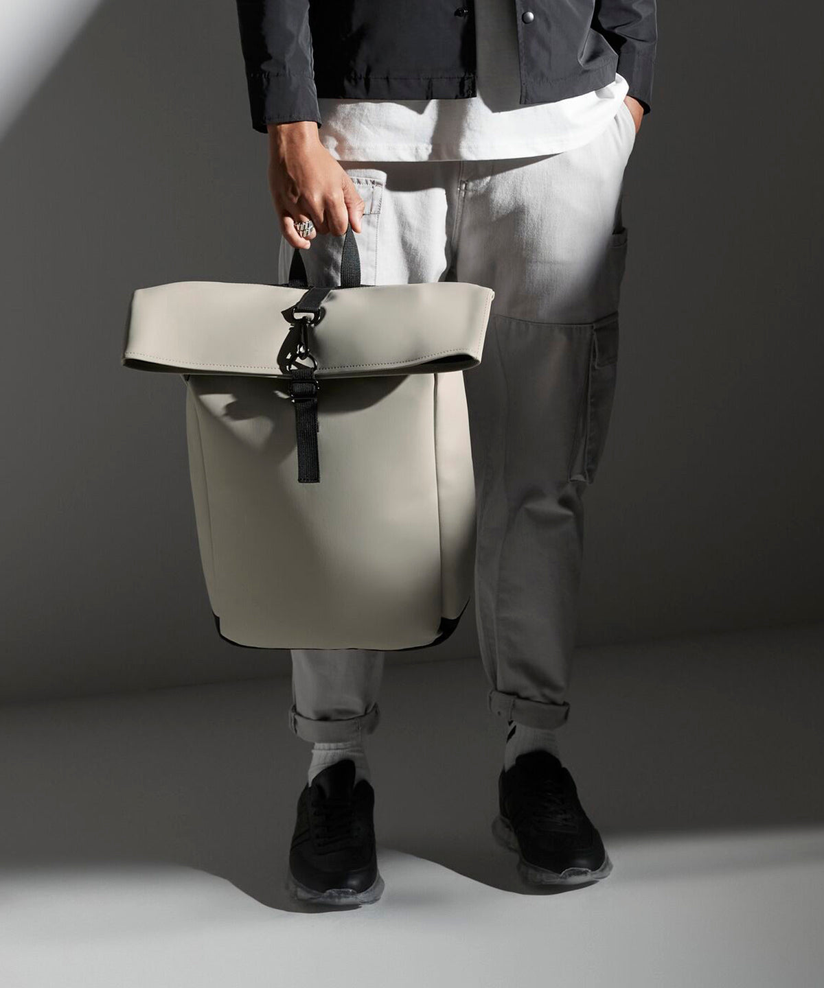 Matte PU rolltop backpack
