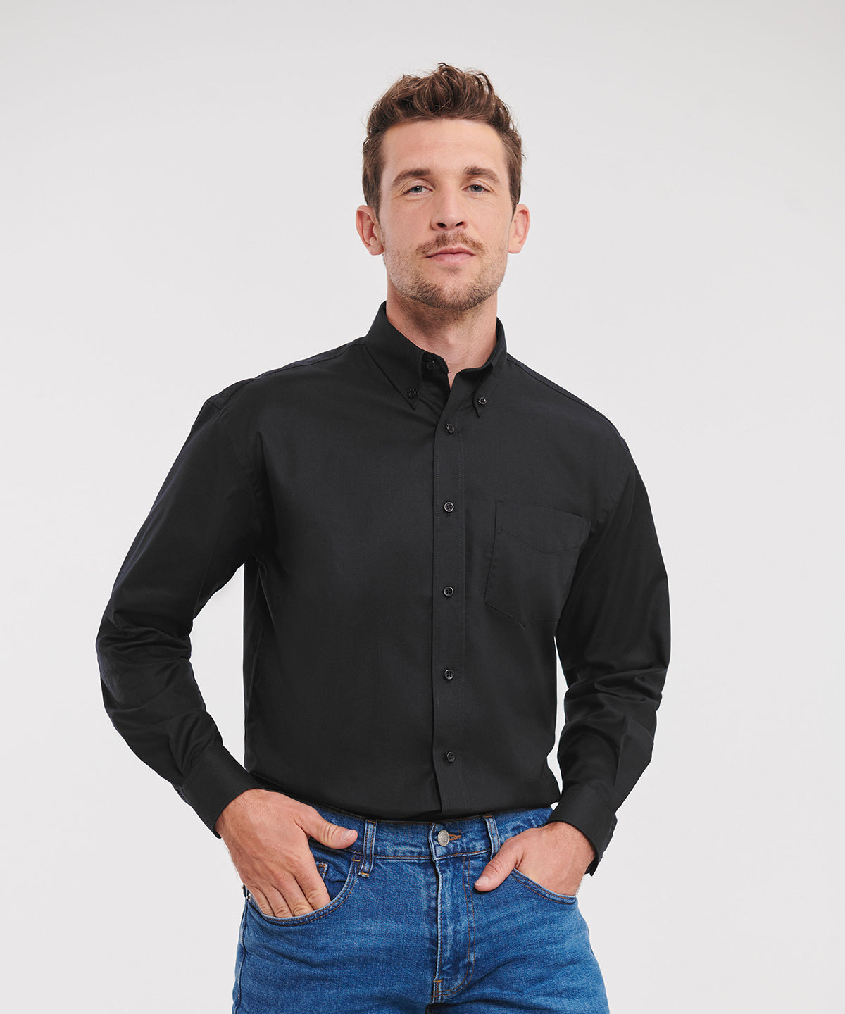 Long sleeve easycare Oxford shirt