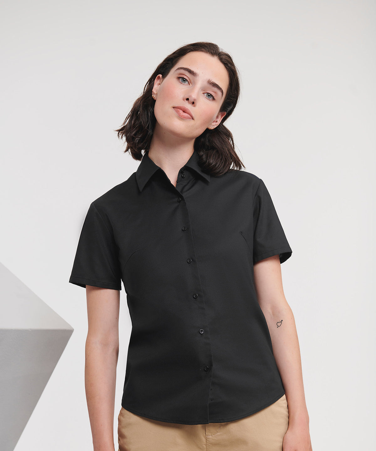 Women's short sleeve Oxford shirt