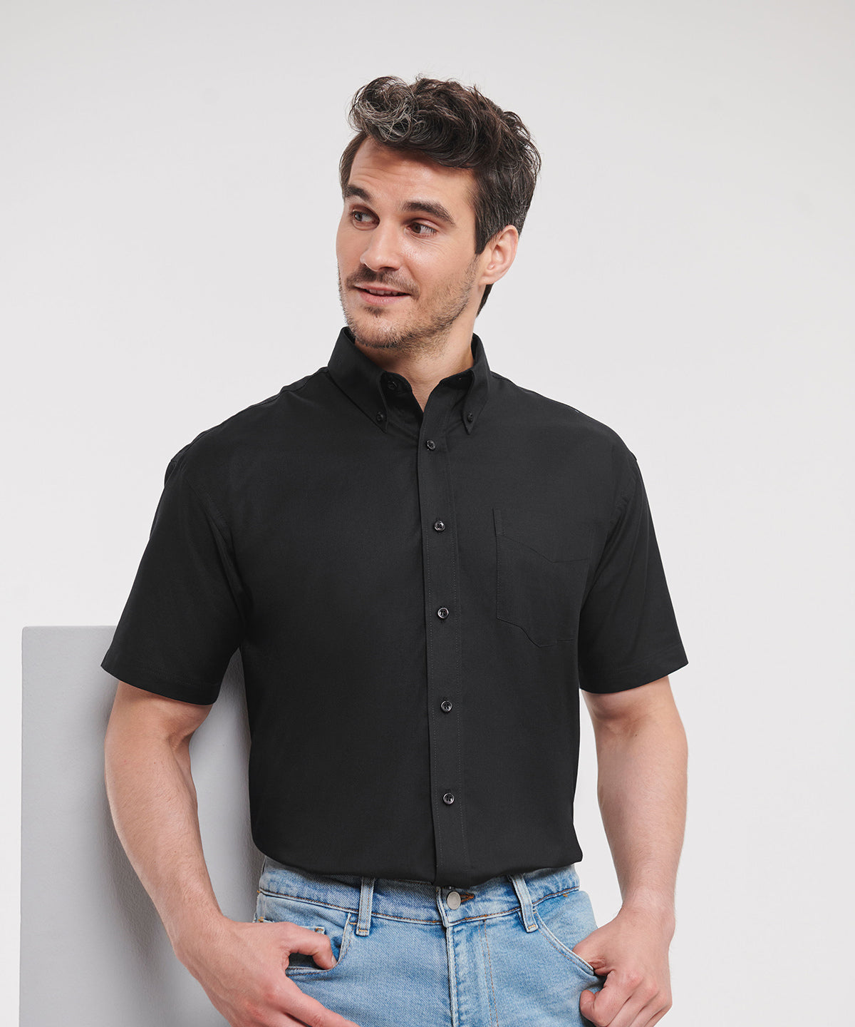 Short sleeve easycare Oxford shirt