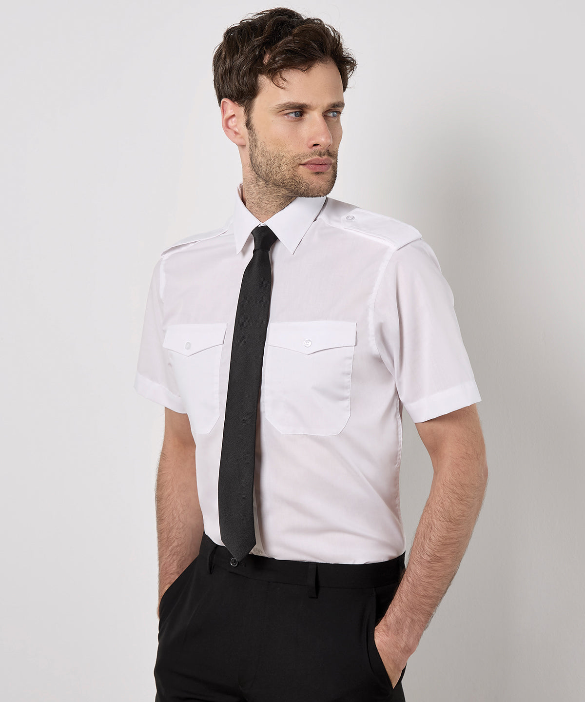Pilot shirt short-sleeved (tailored fit)