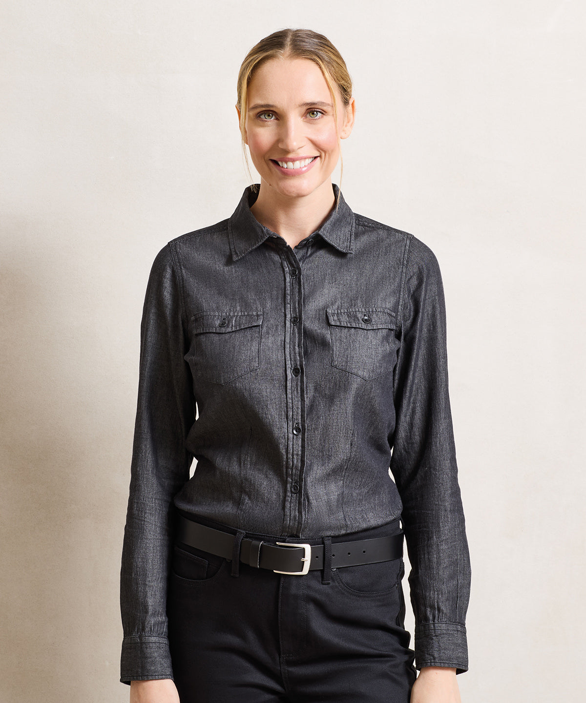 Women's jeans stitch denim shirt