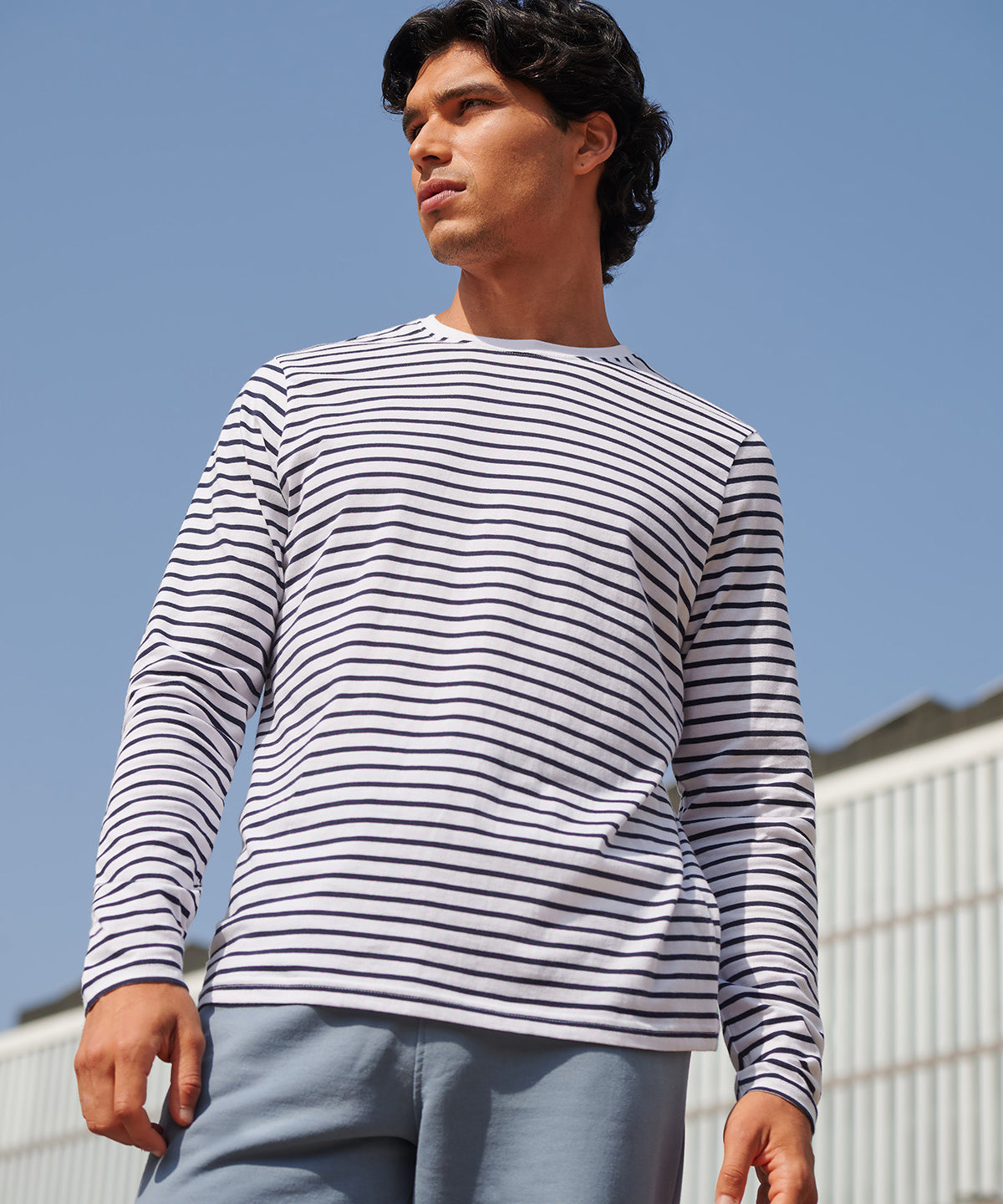 Unisex long-sleeved striped T