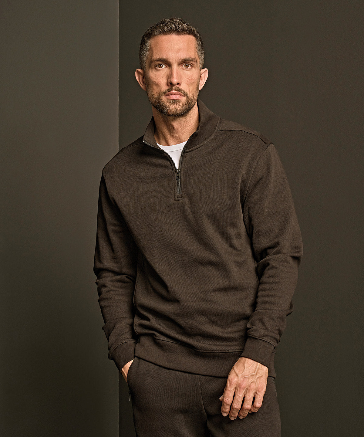 Ribbed interlock half-zip (5506)