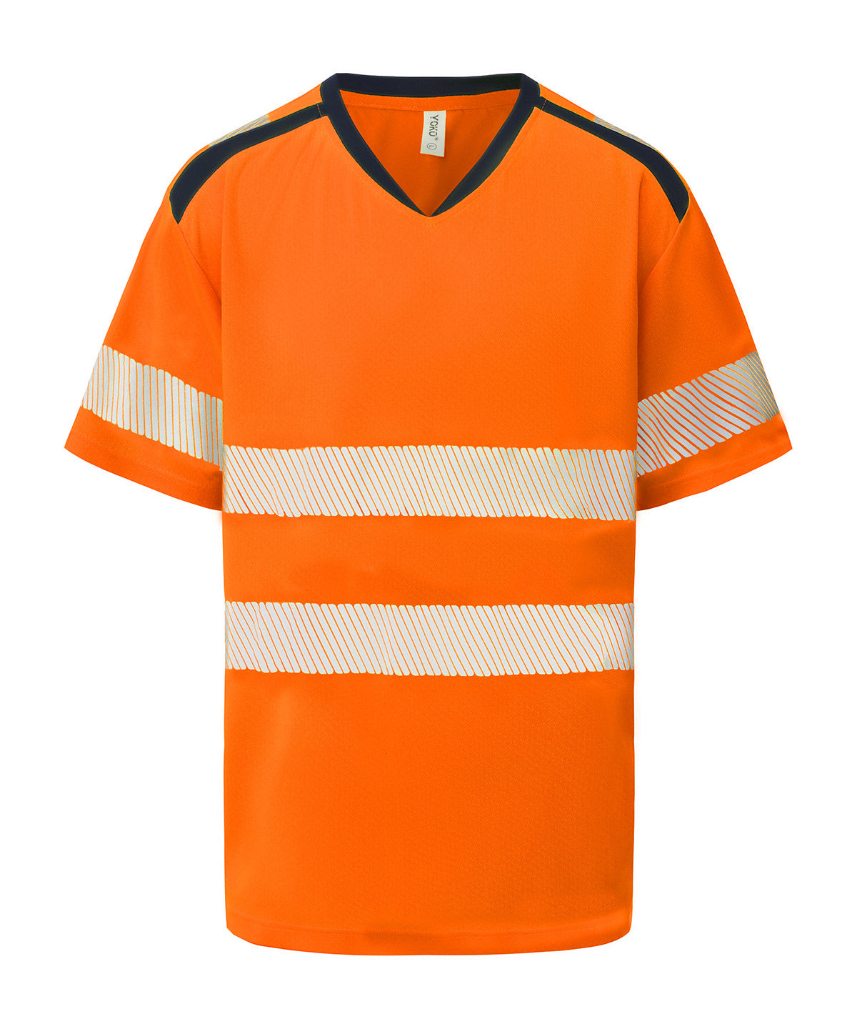 Hi-vis mandarin collar comfort trim t-shirt (HVJ430)